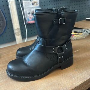 Torrid Mid-Calf WW Black Moto Boot